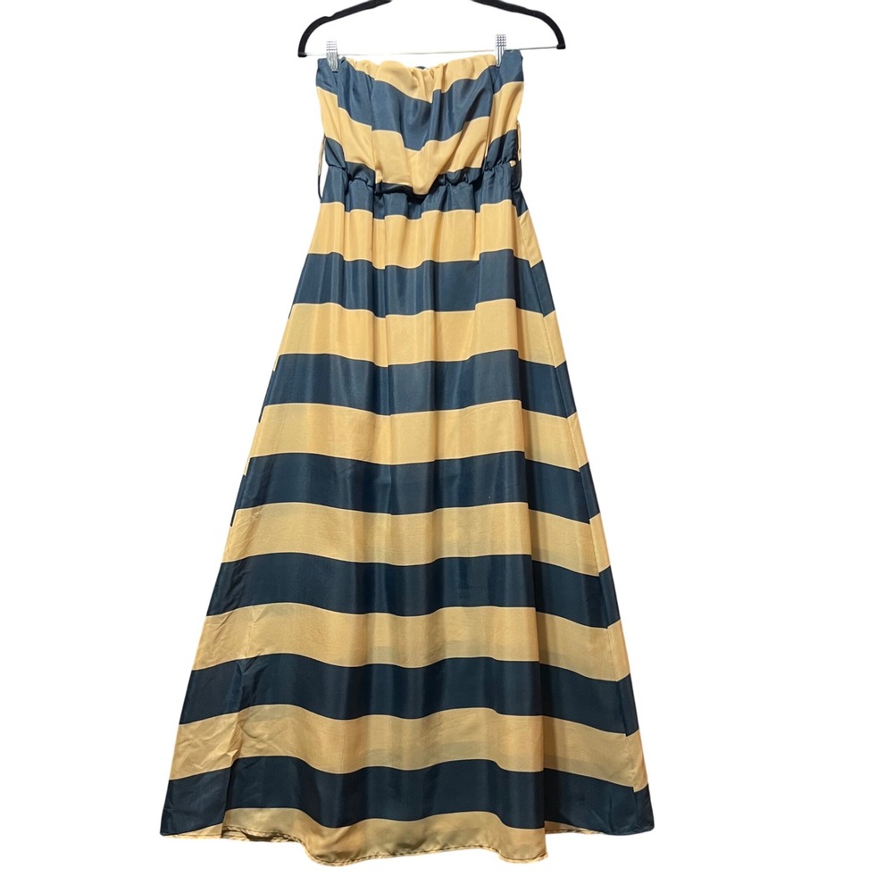 Poetry Striped‎ Maxi Dress Womens Medium Strapless Sleeveless Casual